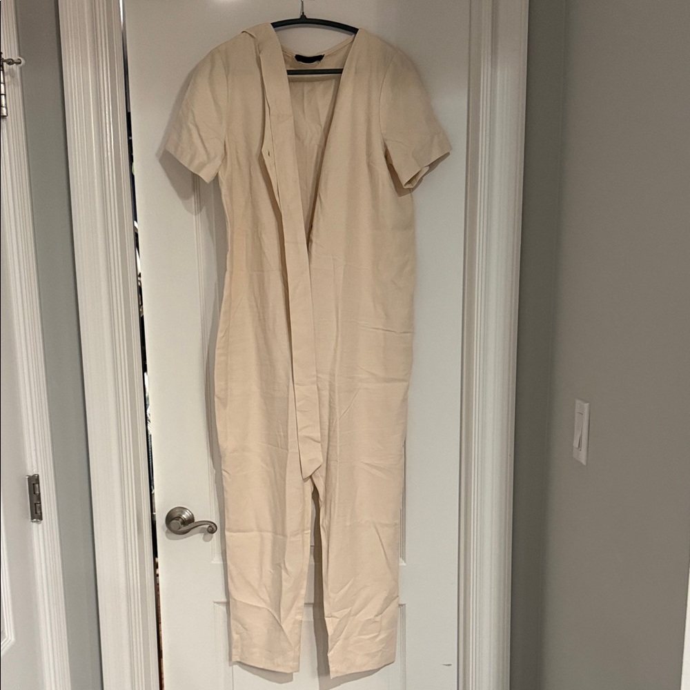 Hatch maternity Cream Jumpsuit
